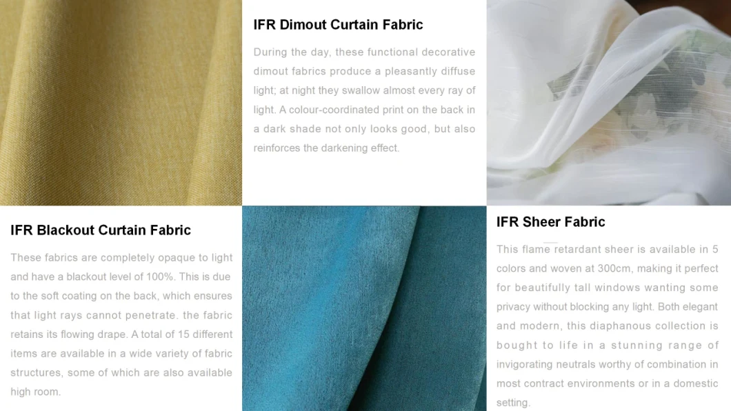 100% Polyester Inherent Flame Retardant High Quality Curtain Fabric